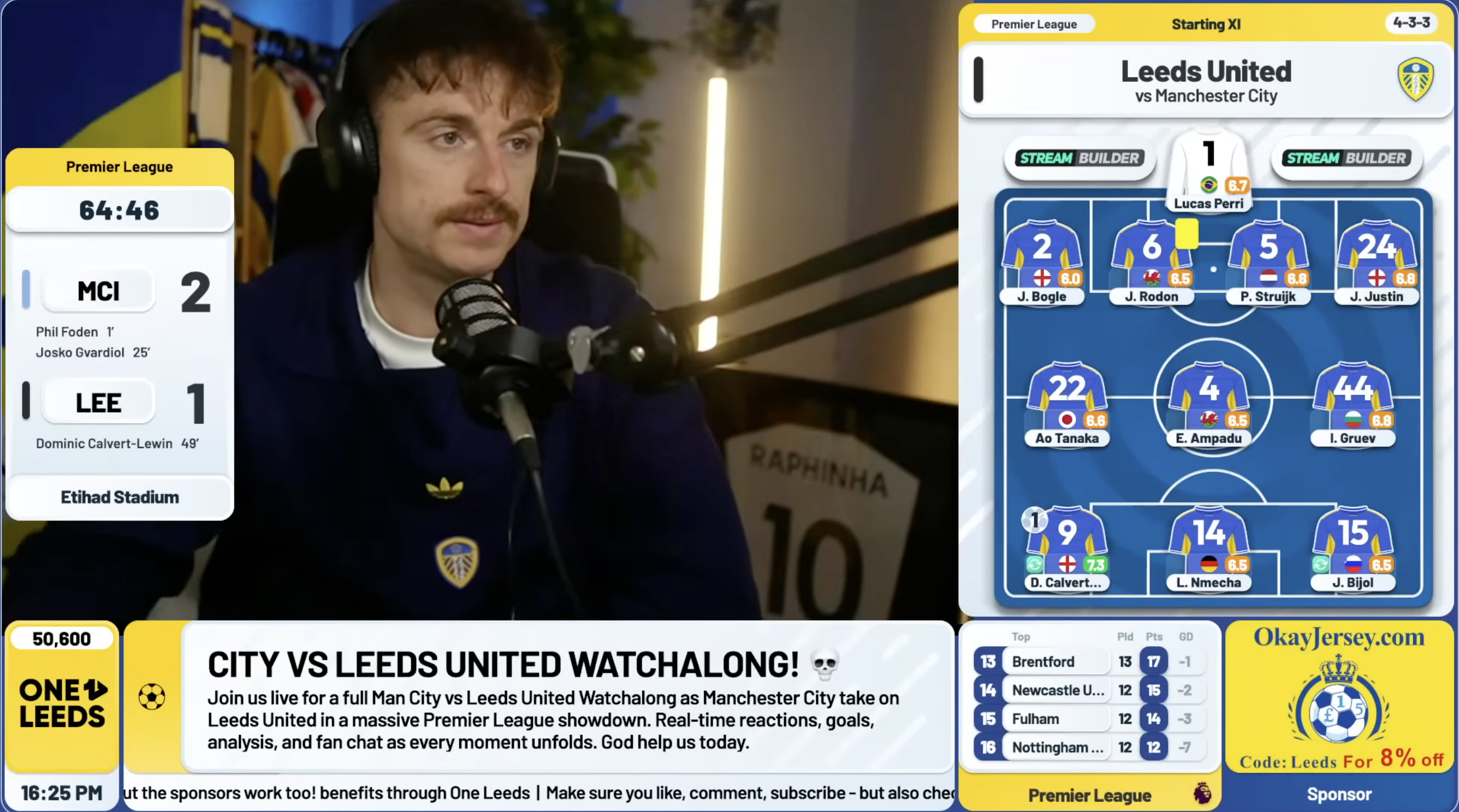 One Leeds stream overlay